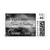 June Wedding Black And White Postage Stamp