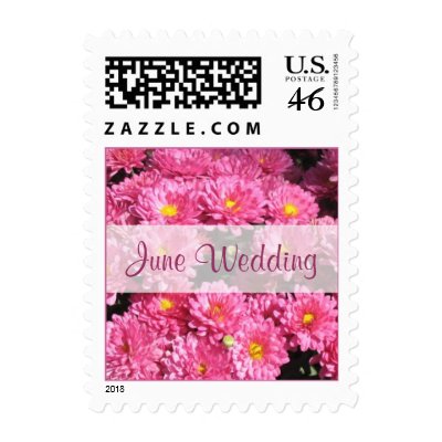 June Wedding pink flowers stamp