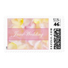 postcard - Summer Wedding stamps, with soft pink and yellow flower petals.  Get the matching RSVP postage to complete the look.