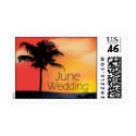June Wedding tropical beach postage