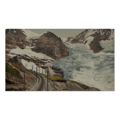 Jungfrau, railroad, Eiger and Monch, with Eiger Gl Business Card Template (back side)