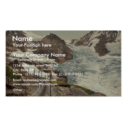 Jungfrau, railroad, Eiger and Monch, with Eiger Gl Business Card Template