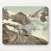 Jungfrau, railroad, Eiger and Monch, with Eiger Gl Mousepad