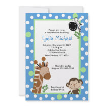 JUNGLE ADVENTURE BLUE Safari Baby Shower invitations by allpetscherished JUNGLE ADVENTURE BLUE Safari Baby Shower invitations