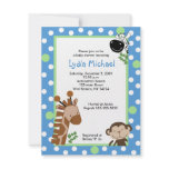 JUNGLE ADVENTURE BLUE Safari Baby Shower invitations