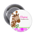 Jungle Adventure Giraffe NAME TAG Custom Button