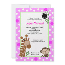 JUNGLE ADVENTURE PINK Safari Baby Shower invitations by allpetscherished JUNGLE ADVENTURE PINK Safari Baby Shower invitations