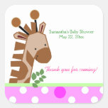 Jungle Adventure (Pink) SQUARE Favor Sticker