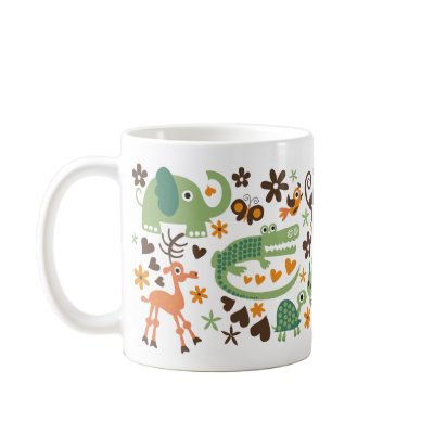 jungle animal coffee mug