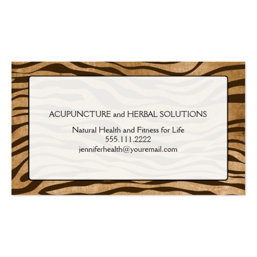 Jungle Animal Print Monogram Initial Business Card Template (back side)