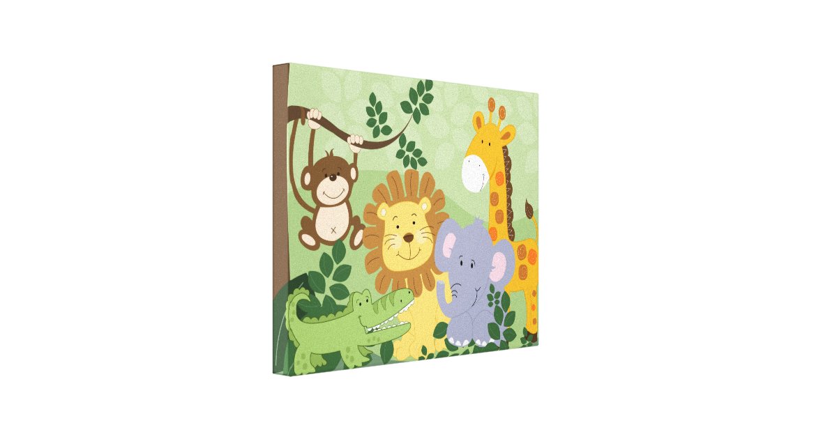 Jungle Animal Safari Nursery Art Canvas 16x20 Zazzle