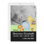 Jungle Animals Baby Birth Announcements invitations