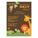 Jungle Animals Baby Shower Invitation Cards