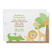 Jungle Animals Birthday Party Invitation