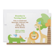 Jungle Animals Birthday Party Invitation invitation