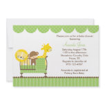 Jungle Animals in a Crib (Green) Invitations
