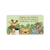 Jungle Animals Return Address Label label