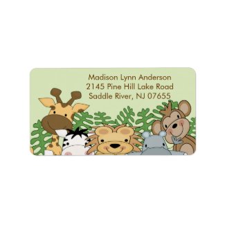 Jungle Animals Return Address Label labels