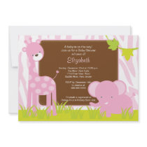 Jungle Animals Safari Baby Shower Invitation