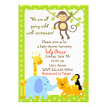Jungle Animals Safari Baby Shower invitations