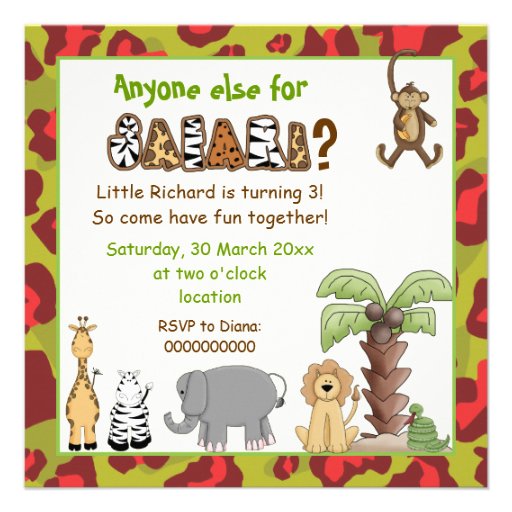 Animal Party Invitations