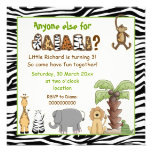 Jungle animals safari kids birthday party personalized invitations