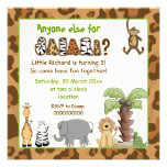 Jungle animals safari kids birthday party custom announcements