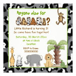 Jungle animals safari kids birthday party personalized announcements
