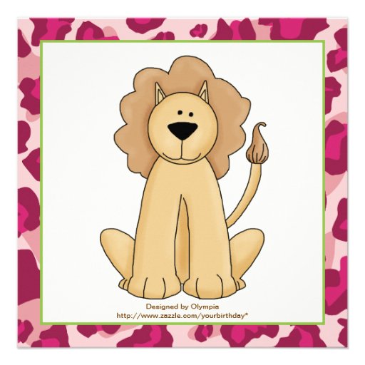 Jungle animals safari kids birthday party personalized invitation