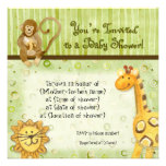 Jungle Babies, Boy Baby Shower Invitation - Green