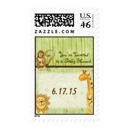 Jungle Babies, Boy Baby Shower Postage stamp