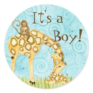 Jungle Babies, Boy Baby Stickers - Blue sticker