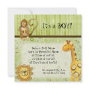 Jungle Babies, Boy Birth Announcement invitation
