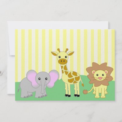 Baby Feet Baby Shower Invitations on Jungle Baby Animals 5x7 Baby Shower Invitations From Zazzle Com