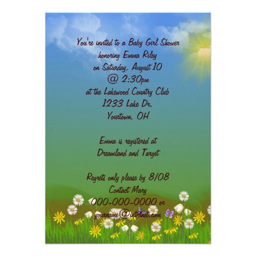 Jungle Baby Girl Shower Announcements