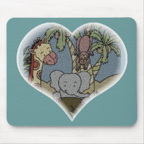 Jungle Baby Heart mousepads by CookieCrumblers Jungle Baby Heart mousepads
