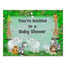Jungle Baby Shower Custom Invites