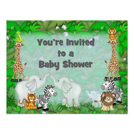 Jungle Baby Shower Custom Invites