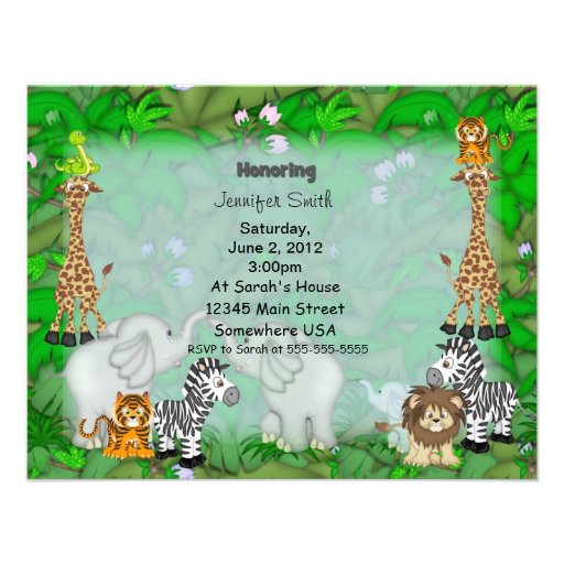 Jungle Baby Shower Custom Invites