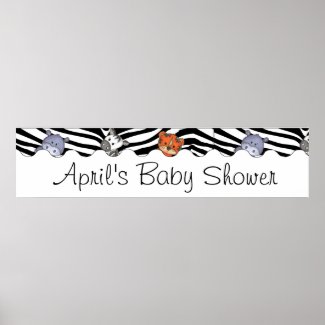 Jungle Baby Shower Party Banner Poster