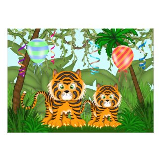 Jungle Bengal Tiger Baby Shower Invitation