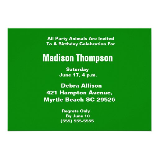 Jungle Birthday Invitation