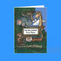 Jungle Birthday Invitation cards by ZachBear Jungle Birthday Invitation cards