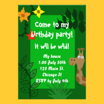 Jungle Birthday Party Invitation invitations
