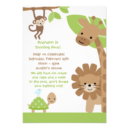 Jungle Birthday Party Invitation (front side)