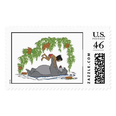 Jungle Book Baloo holding up Mowgli  Disney stamps