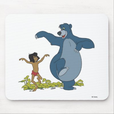 Jungle Book Mowgli and Baloo dancing Disney mousepads