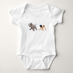 Jungle Book's Mowgli and Baby Elephant marching T Shirts