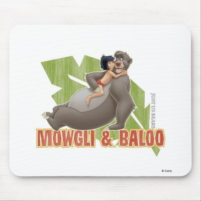 Jungle Book's Mowgli and Baloo Hugging Disney mousepads