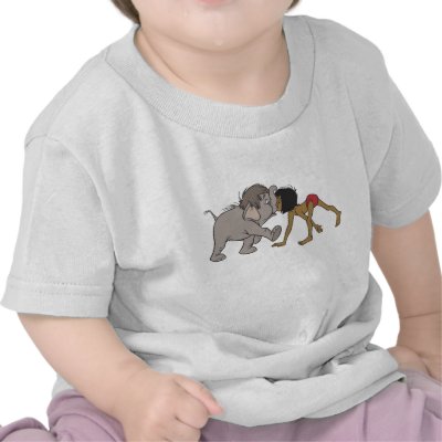 Jungle Book's Mowgli With Baby Elephant Disney t-shirts